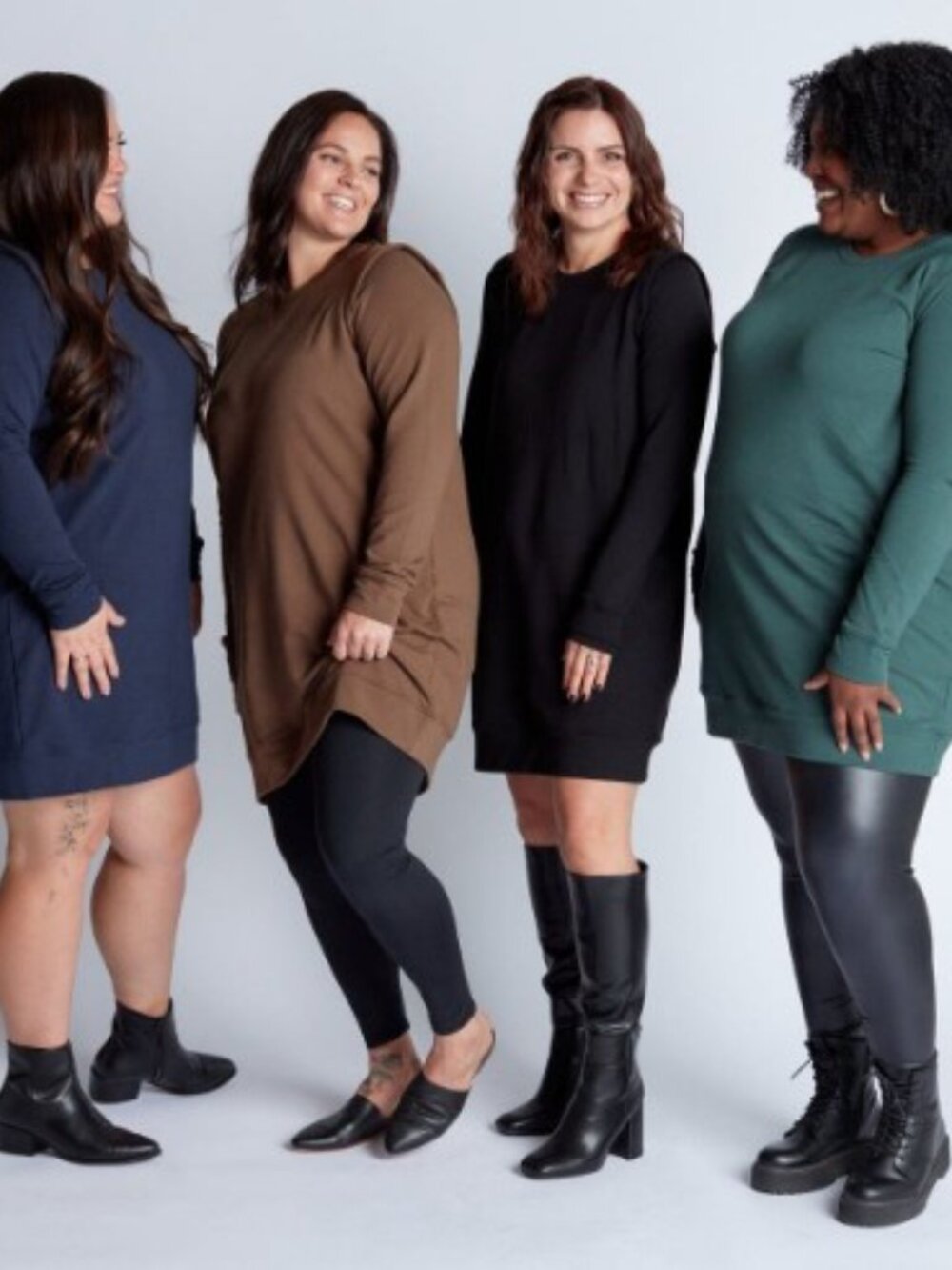 Lost In Layers Sweatshirt Dress, Size 3X/4X, Long Sleeve, Tan-Brown, Canadian - Picture 2 of 7